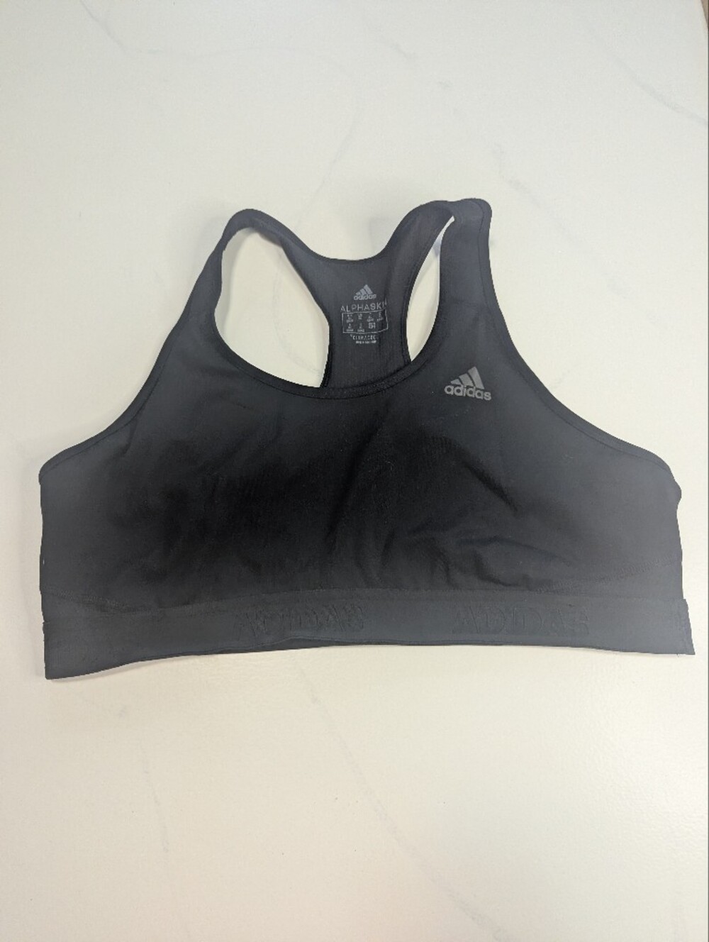 Adidas Alphaskin Climacool Medium-Support Racerback Sports Bra Black Women’s XL